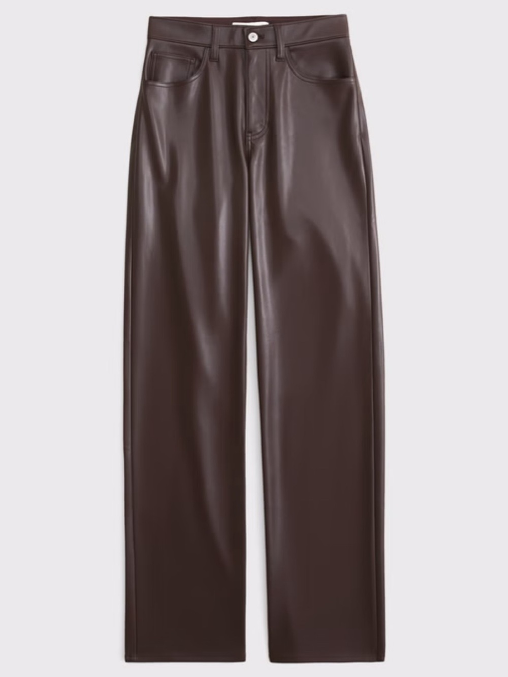 Abercrombie & Fitch 90’s Relaxed High Rise faux leather brown pants